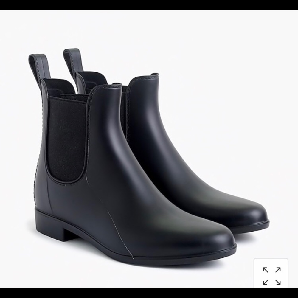 J.Crew black Chelsea rain boot sz 8 like brand new